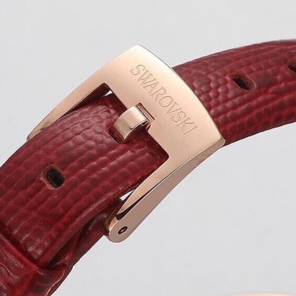 New Swarovski Stella Women's Watch Leather Strap LS Red 29 mm 5421822 - Picture 15 of 17